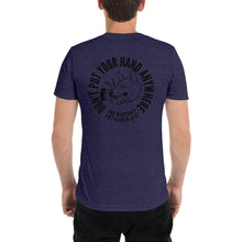 Load image into Gallery viewer, Men&#39;s &quot;DON&#39;T put your hand&quot; black logo on back t-shirt