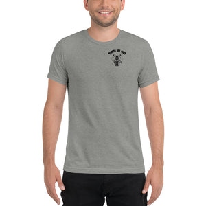 Men's "DON'T put your hand" black logo on back t-shirt