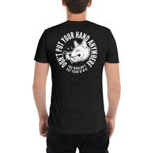 Load image into Gallery viewer, Men&#39;s &quot;DON&#39;T put your hand&quot; white logo on back t-shirt