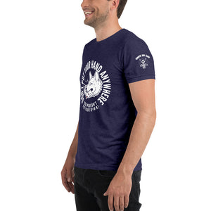 Men's "DON'T put your hand" white logo t-shirt