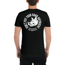 Load image into Gallery viewer, Men&#39;s &quot;DON&#39;T put your hand&quot; white logo on back t-shirt