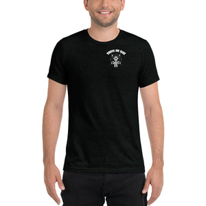 Men's "DON'T put your hand" white logo on back t-shirt