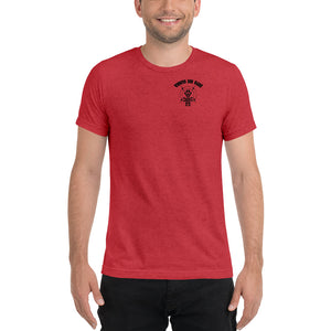 Men's "DON'T put your hand" black logo on back t-shirt