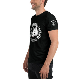 Men's "DON'T put your hand" white logo t-shirt