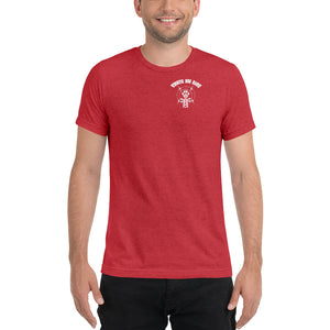 Men's "DON'T put your hand" white logo on back t-shirt