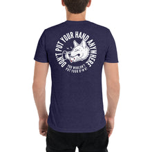 Load image into Gallery viewer, Men&#39;s &quot;DON&#39;T put your hand&quot; white logo on back t-shirt