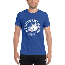Load image into Gallery viewer, Men&#39;s &quot;DON&#39;T put your hand&quot; white logo t-shirt