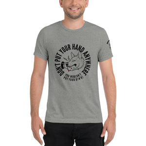 Men's "DON'T put your hand" black logo t-shirt