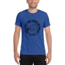 Load image into Gallery viewer, Men&#39;s &quot;DON&#39;T put your hand&quot; black logo t-shirt