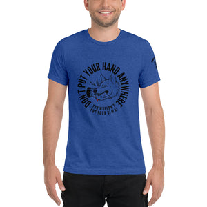 Men's "DON'T put your hand" black logo t-shirt