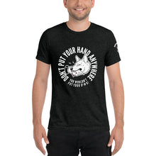 Load image into Gallery viewer, Men&#39;s &quot;DON&#39;T put your hand&quot; white logo t-shirt