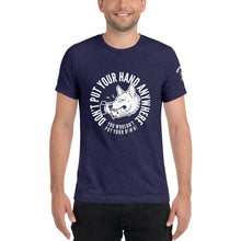 Load image into Gallery viewer, Men&#39;s &quot;DON&#39;T put your hand&quot; white logo t-shirt
