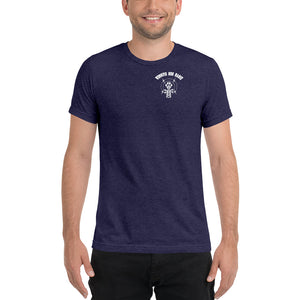 Men's "DON'T put your hand" white logo on back t-shirt