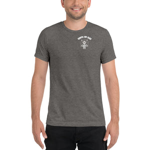 Men's "DON'T put your hand" white logo on back t-shirt