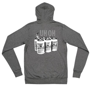 Unisex lightweight zip Can of Whoop hoodie