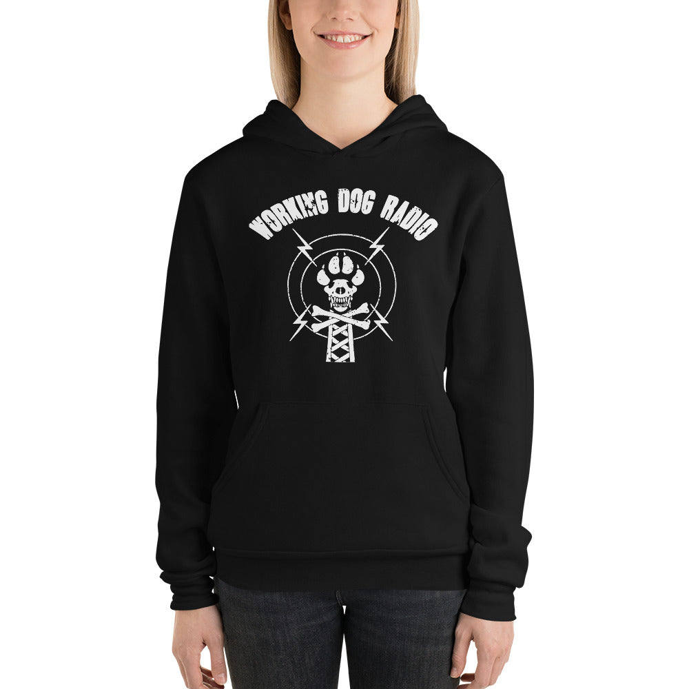 Women's White WDR logo hoodie